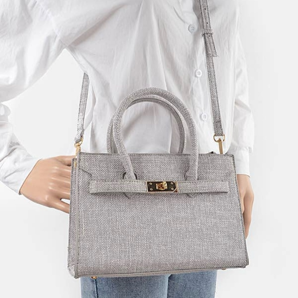 Elegant Gray Handbag